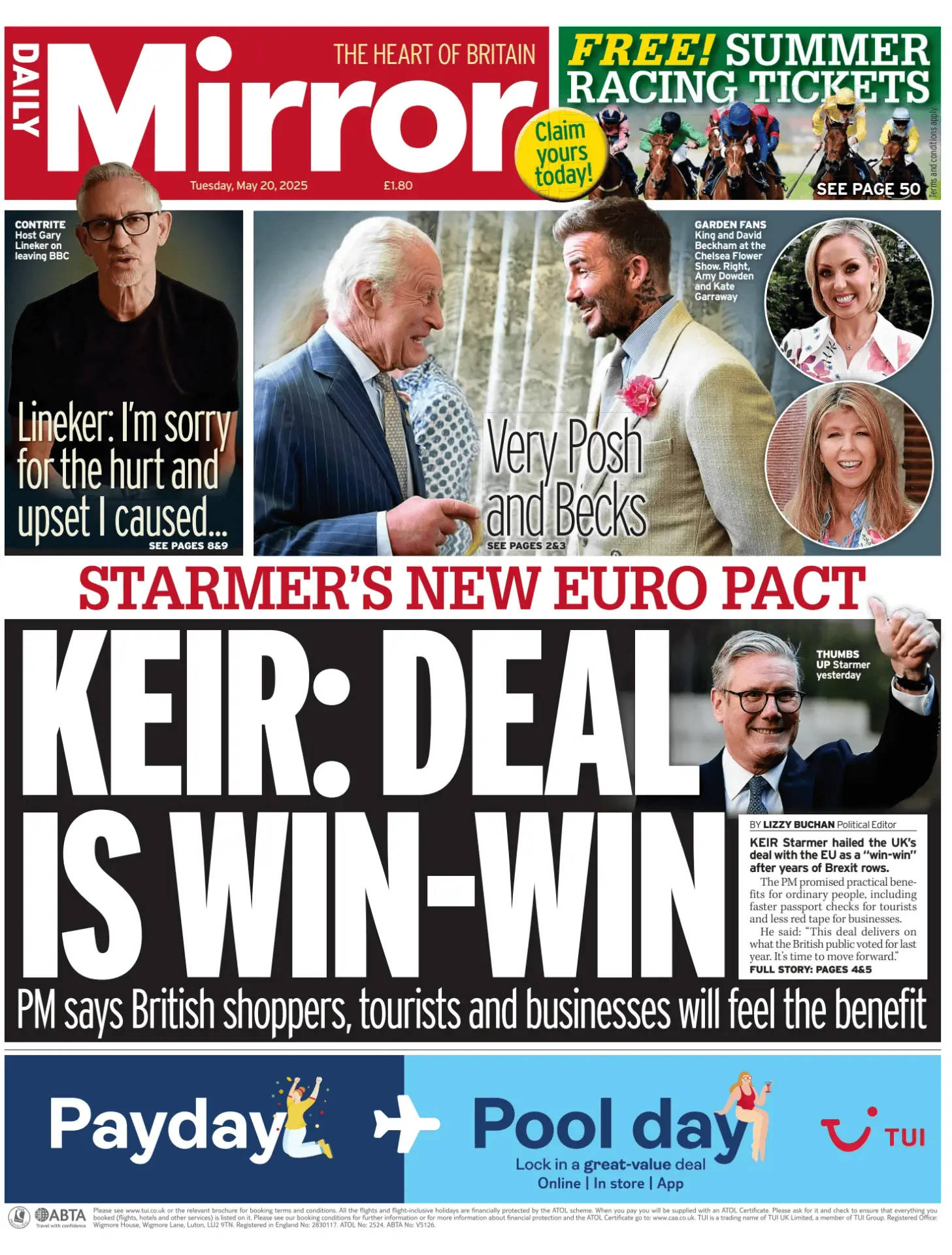 Prima-pagina-Daily Mirror-edizione-di-oggi-20-05-2025